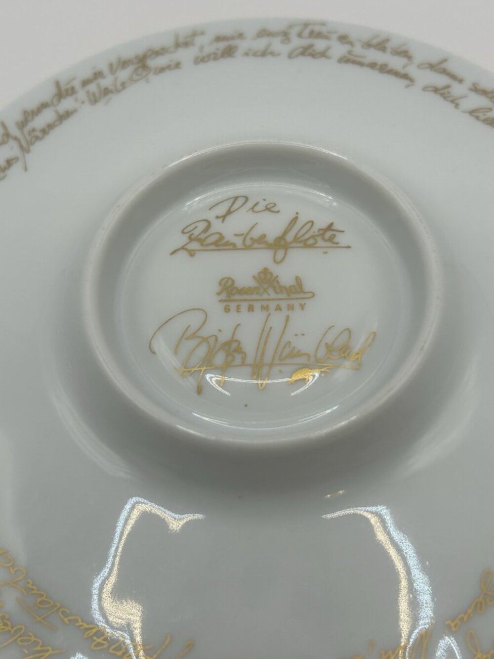 Rosenthal Magic Flute 24k Gold Demitasse Cream W/ Under Plate Bjorn Wiinblad - Picture 9 of 16